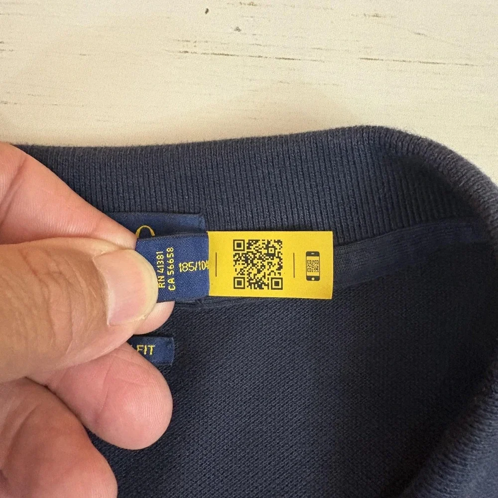 Polo Ralph Lauren Custom Slim Fit Polo Shirt Mens XL Black Cotton Pony Logo